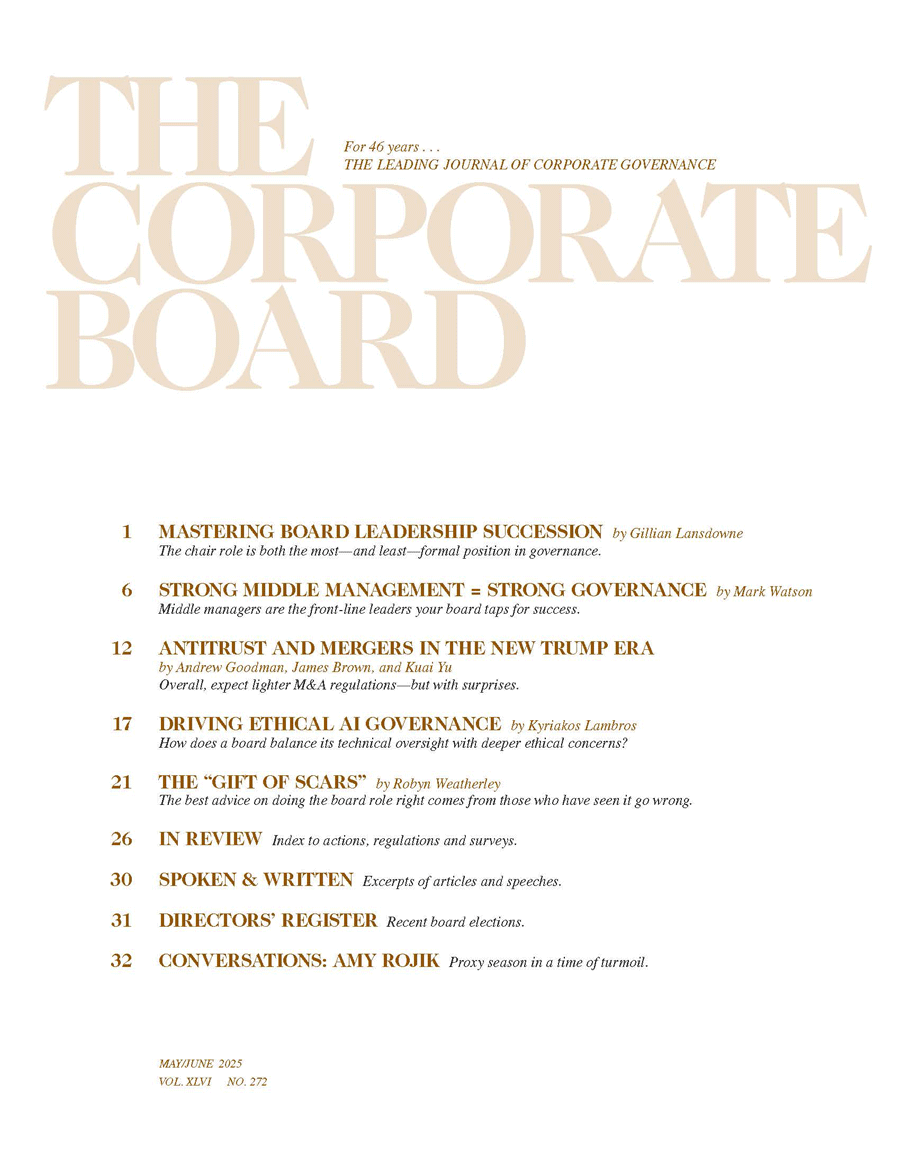THE CORPORATE BOARD - May/June 2025 Issue Cover THE CORPORATE BOARD - May/June 2025 Issue Cover