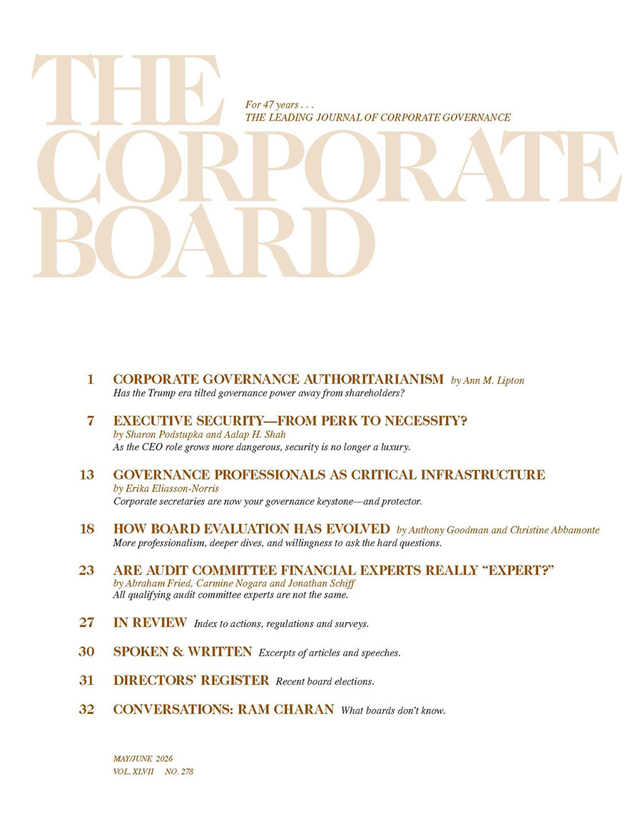 THE CORPORATE BOARD - May/June 2026 Issue Cover